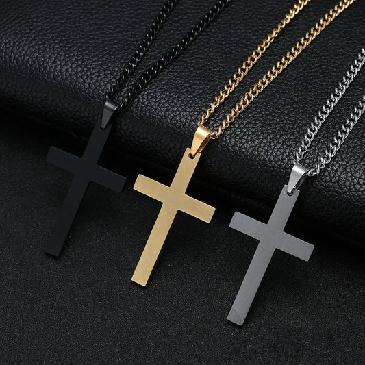 Vintage Gothic Pendant Cross Necklace Cool Street Style Punk Jewelry for Men Women