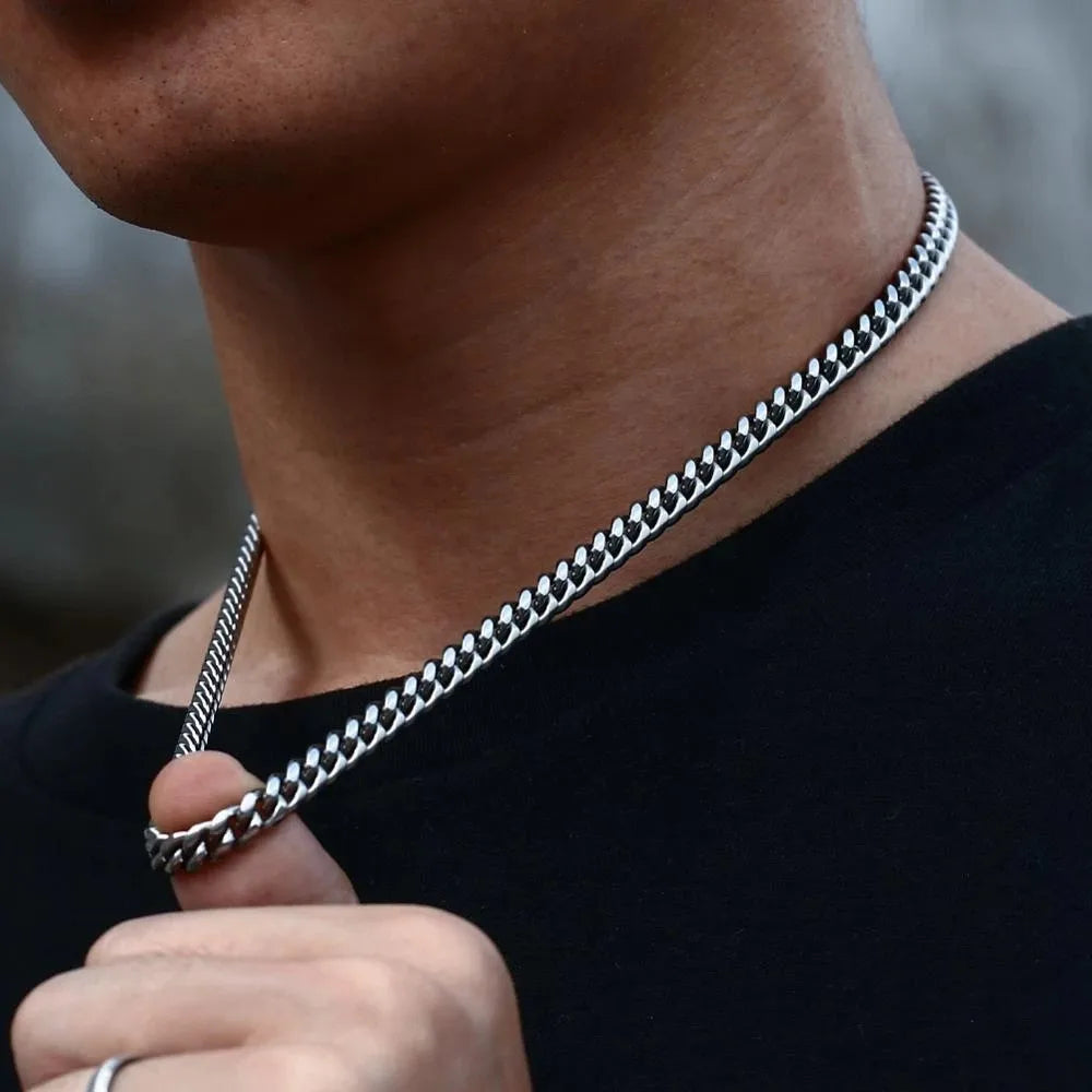 Width 5/7/9MM Hiphop Cuban Link Stainless Steel Chains Necklace for Men