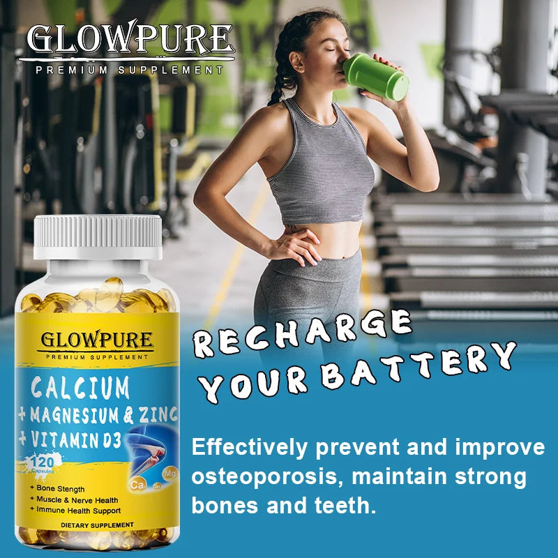 Calcium Magnesium Zinc Vitamin D3 - for Muscle, Bone, Joint, Nervous Immune System Dietary Natural Health Supplement