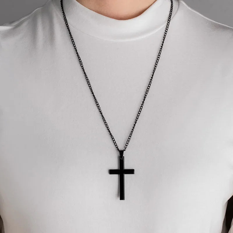 Vintage Gothic Pendant Cross Necklace Cool Street Style Punk Jewelry for Men Women