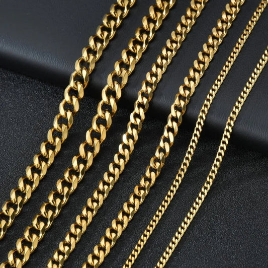Width 5/7/9MM Hiphop Cuban Link Stainless Steel Chains Necklace for Men
