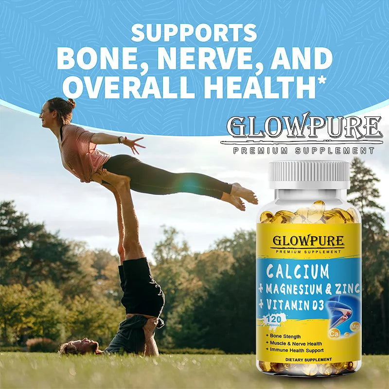 Calcium Magnesium Zinc Vitamin D3 - for Muscle, Bone, Joint, Nervous Immune System Dietary Natural Health Supplement